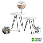 Mesa De Canto Duo Lisboa Ferro Preto Tampo Branco