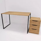 Mesa De Canto E Gaveteiro Notebook Móvel Cor Mel