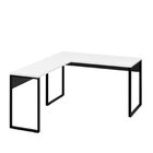 Mesa De Canto Em L Escrivaninha 120cm Industrial Branco Branco