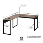 Mesa De Canto Em L Escrivaninha Industrial 120x150cm Nogal