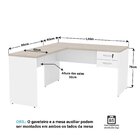 Mesa De Canto Em L Para Escritório 140x150cm Com Gaveta Carva
