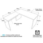 Mesa De Canto Em L Para Escritório 140x150cm Tampo 30mm Nogal