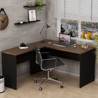 Mesa De Canto Em L Para Escritório 140x150cm Tampo 30mm Nogal