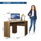 Mesa De Canto Em L Para Escritório Recta  Lamina Mel/preto