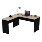 Mesa De Canto Em L Para Escritório Tampo 140cm Carvalho Carva