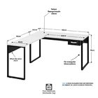 Mesa De Canto Escrivaninha Em L Industrial 1,50x1,50 C/gav Ne