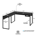 Mesa De Canto Escrivaninha Em L Industrial 1,50x1,50 C/gav Ne