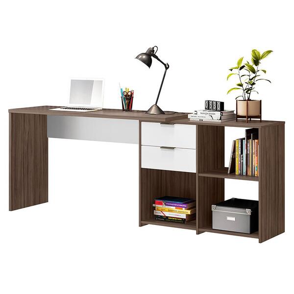 Mesa De Canto Escrivaninha Em L Notavel Com 2 Gavetas 3 Porta