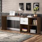 Mesa De Canto Escrivaninha Em L Notavel Com 2 Gavetas 3 Porta