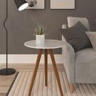 Mesa De Canto Grande Branco Tampo Laca Portal Acessórios