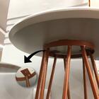 Mesa De Canto Jasmim Off White Com Base Cobre 65 Cm