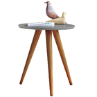 Mesa De Canto Lateral Apoio Decorativa Sofia B01 Cinza Pés Pa