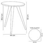 Mesa De Canto Lateral Apoio Decorativa Sofia B01 Cinza Pés Pa