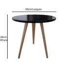 Mesa De Canto Lateral Apoio Pé Palito Redonda Retrô Lais Pret