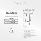 Mesa De Canto Lateral Paris Metal Com Vidro 50x40 Cm Off White