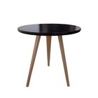 Mesa De Canto Lateral Pé Palito Redonda Retrô Karina Preto 68