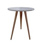 Mesa De Canto Lateral Pé Palito Redonda Retrô Lais Branco 56