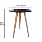 Mesa De Canto Lateral Pé Palito Redonda Retrô Lais Preto 56 Cm