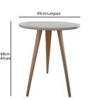 Mesa De Canto Lateral Redonda Retrô Karina Off White 68 Cm