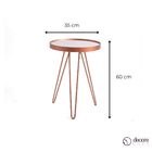 Mesa De Canto Lateral Tripé Pés De Ferro 60 Cm   - Rosê Gold