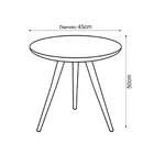 Mesa De Canto Lateral Vidro E Mdf Redonda - Off White