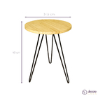 Mesa De Canto Luna Sem Borda Em Madeira Pinus - 35cm