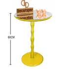 Mesa De Canto Monopé Com Espelho 45cm - Amarela - 60cm