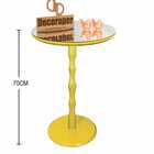 Mesa De Canto Monopé Com Espelho 45cm - Amarela - 70cm