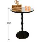 Mesa De Canto Monopé Com Espelho 45cm - Preta - 60cm