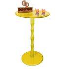 Mesa De Canto Monopé Com Vidro 50cm - Amarela - 60cm