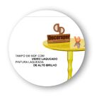 Mesa De Canto Monopé Com Vidro 50cm - Amarela - 60cm