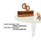 Mesa De Canto Monopé Com Vidro 50cm - Branca - 70cm