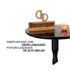 Mesa De Canto Monopé Com Vidro 50cm - Preta - 70cm