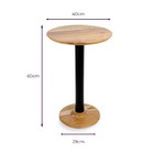 Mesa De Canto Monopé De Madeira Maciça Teca Para Sala 40cm