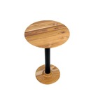 Mesa De Canto Monopé De Madeira Maciça Teca Para Sala 40cm