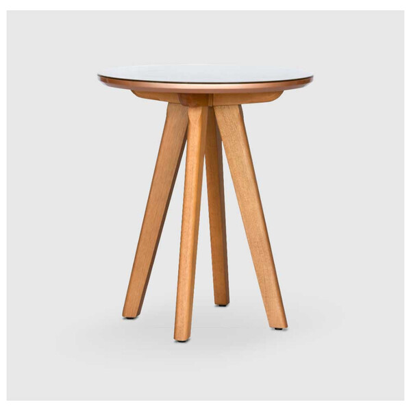 Mesa De Canto Nicole Em Madeira Tauari Tampo Em Mdf E Vidro M