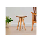 Mesa De Canto Nicole Em Madeira Tauari Tampo Em Mdf E Vidro M