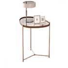 Mesa De Canto Orgânica Alamanda Com Espelho Castanho/bronze -