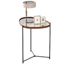 Mesa De Canto Orgânica Alamanda Com Espelho Castanho/preto -