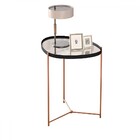 Mesa De Canto Orgânica Alamanda Com Espelho Preto/bronze - Jb