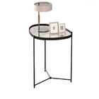 Mesa De Canto Orgânica Alamanda Com Espelho Preto - Jb Bechara