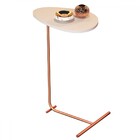 Mesa De Canto Orgânica Alamanda Off White/bronze - Jb Bechara