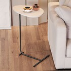 Mesa De Canto Orgânica Alamanda Off White/preto - Jb Bechara