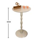 Mesa De Canto Ou Lateral Monopé Laqueada Com Vidro - Off Whit