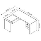 Mesa De Canto Para Escritório 3 Gavetas Me4106 Amêndoa