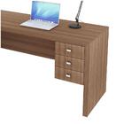 Mesa De Canto Para Escritório 3 Gavetas Me4106 Amêndoa