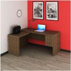 Mesa De Canto Para Escritório 3 Gavetas Me4106 Nogal