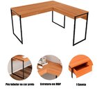 Mesa De Canto Para Escritório Em L Angular Com 1 Gaveta Amênd