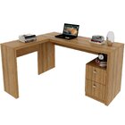 Mesa De Canto Para Escritório Em L Angular Com 2 Gavetas Amên