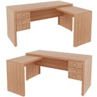 Mesa De Canto Para Escritório Em L Angular Com 3 Gavetas Amên